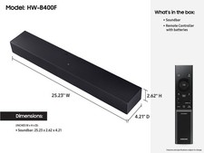 Samsung HW-B400F Soundbar with Built-In Subwoofer Black