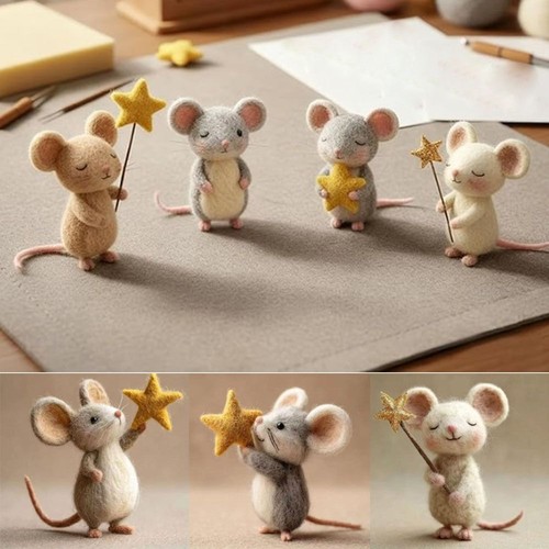 Cute mouse starry night felt - cute,