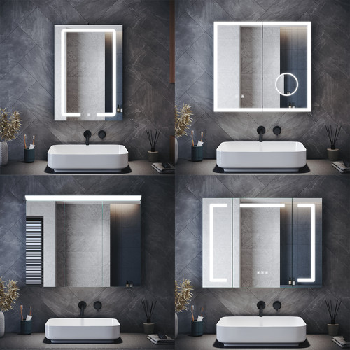 White led bathroom - bathroom, mirror
