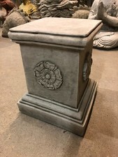 Solid Square stone plinth pedestal column heavy stunning pillar Yorkshire Rose P