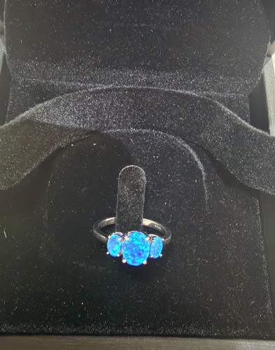 925 sterling silver opal - , ring