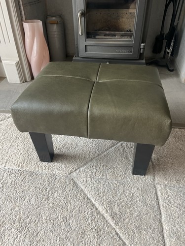 Footstool small green - footstool, real