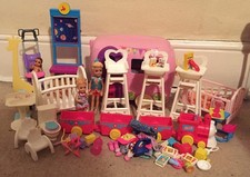 Vintage 1990s Barbie Mattel Shelly Kelly Nursery Furniture Train Cot Bundle Lot