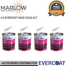 4 X EVERCOAT 104106 RAGE GOLD POLYESTER BODY FILLER WITH BPO HARDENER 3LT