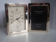 Silverplated clock and photo - silverplated,
