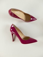CHRISTIAN LOUBOUTIN Pigalle 100 solid dark pink patent leather pumps 10 40