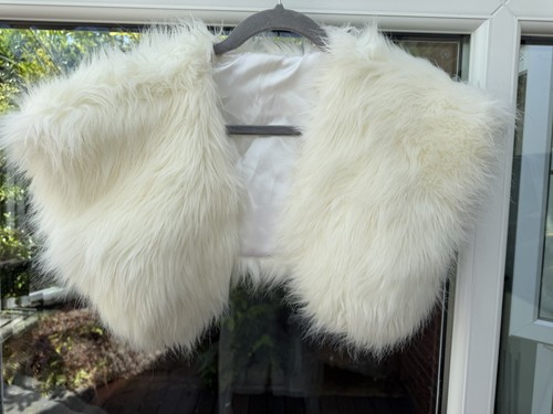 Ivory cream faux - fur, bolero