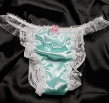 SALE !! Mint  Green SATIN Lace