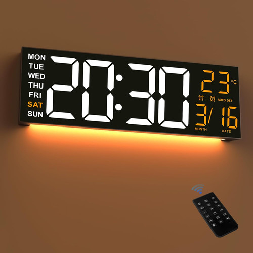 Large digital wall clock - large,