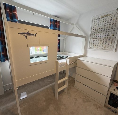 Children loft bed frame - bed,