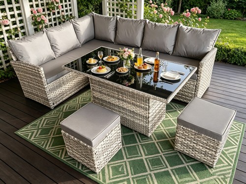 7pcs rattan garden furniture - rattan,