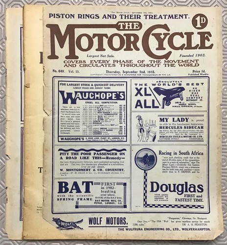 The motor cycle magazine - motor, sep