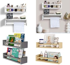 Wooden Spice Jar Rack Wall Mounted Float Shelves Book Case Display Storage Shelf