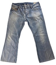 Diesel Zathan Jeans W34 L27* Mens Bootcut Distressed Y2K Denim Wash 008BD Blue