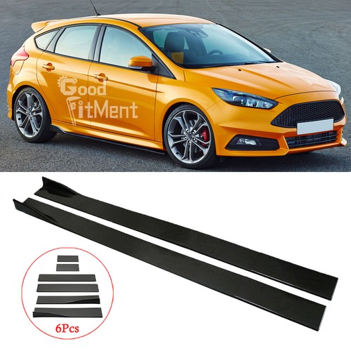 Glossy black side - side, skirts