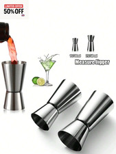Double Single Shot Shorts Drink Spirit Measure Cup Cocktail Jigger Steel