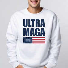 Ultra MAGA Trump Jumper Printed American Flag Patriotic Gift Pullover Sweatshirt