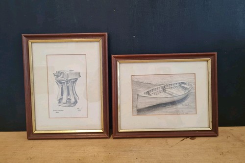Vintage pencil drawing - pencil, rowing