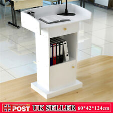 Podium Stand 48.8in Wooden Lectern w/Spacious Drawer for School,Weddings, Hotels
