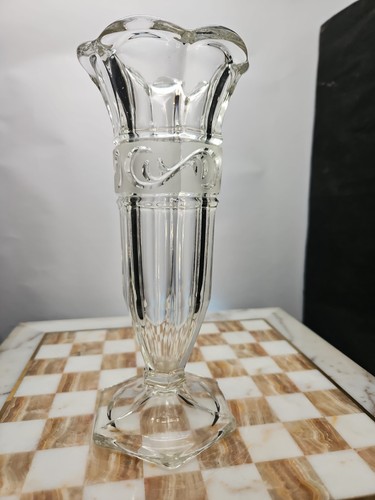 Vintage clear glass vase