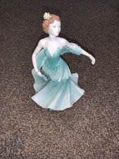coalport ladies of fashion Figurine John Bromley Rare Unnamed  Green Dress 23cm