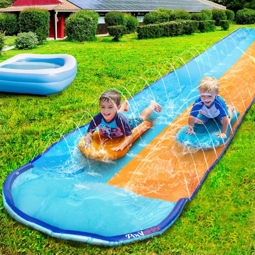 Water slide with bodyboards - with, 2