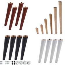 4x Wooden Legs Replacement Table Bed Sofa Cabinet Chair 10-45cm Non Slip Sloping