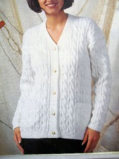 #80 Ladies DK Cable Cardigan 32-46" 81-117cm Vintage Knitting Pattern COPY