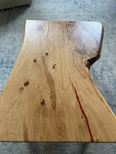 Hand Crafted Scottish oak coffee table With red epoxy Resin