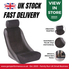 Cobra Interlagos Revival Vinyl Corduroy Retro Classic Fixed Back Bucket Car Seat