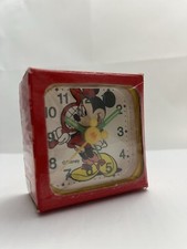 Vintage Disney Minnie Mouse Tennis Clock Travel Alarm Square New