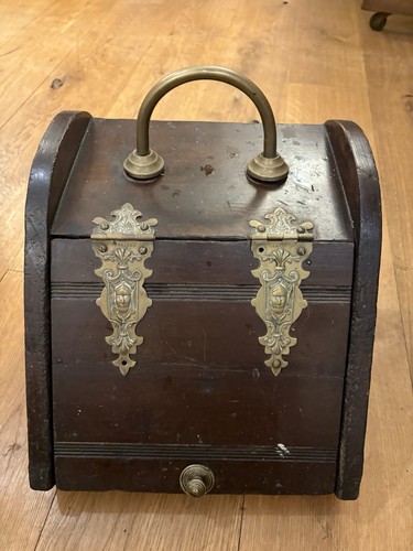 Wooden antique coal box - wooden,