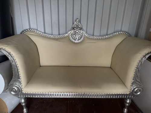 Silver leather wedding throne - silver,