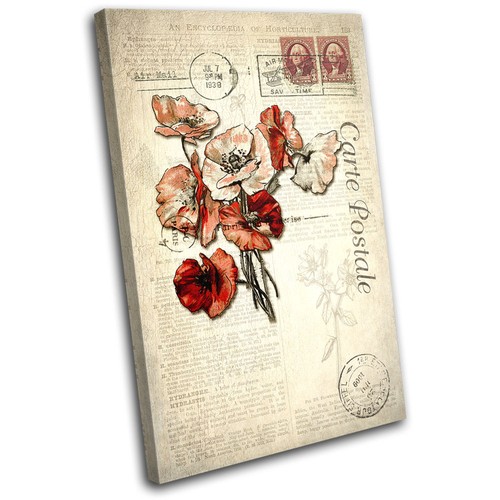 Red flower vintage shabby chic - flower,