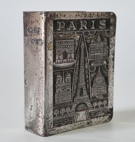 Vintage french metal matchbox - vintage,
