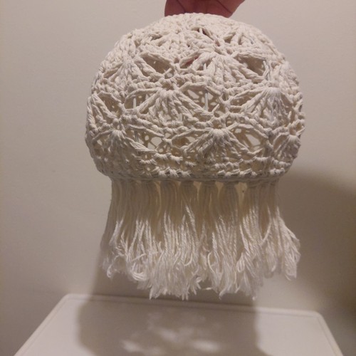 Vintage crocheted crochet lamp - crocheted,