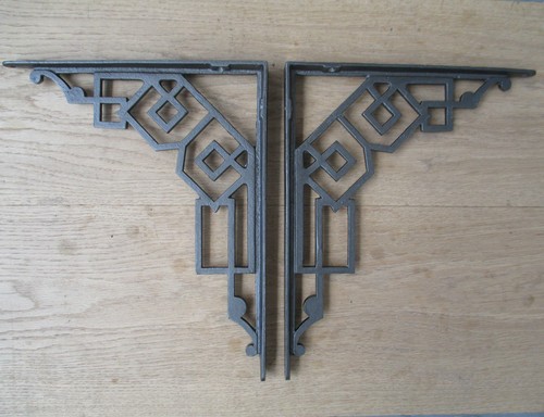 Pair antique art deco - pair, cast