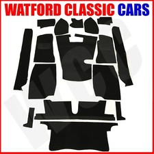 MGB ROADSTER CARPET SET 1968 onwards  - Black with Black piping