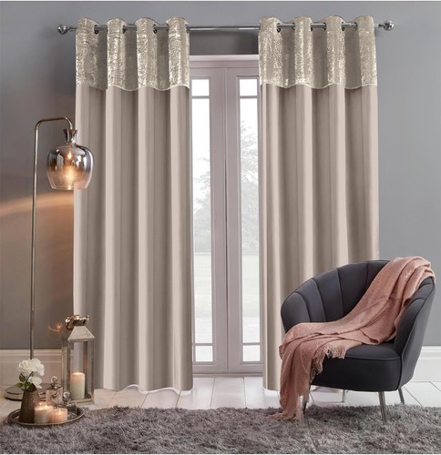 Crushed velvet band curtains - velvet,