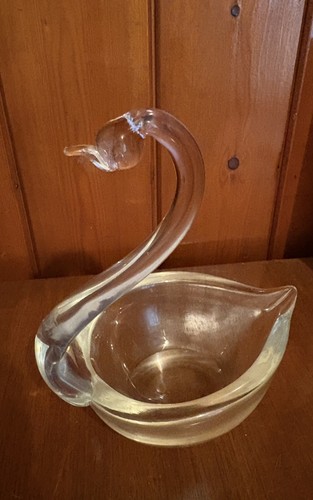 Vintage art glass - vintage, swan
