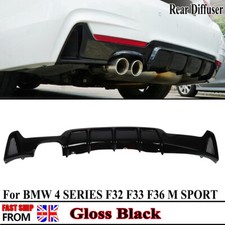 GLOSS BLACK REAR DIFFUSER FOR BMW 4 SERIES F32/F33/F36 M SPORT PERFORMANCE TWIN