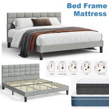 Bed Frame Bedstead + Mattress Metal Platform 3ft 4ft 4ft6 Double 5ft 6ft King