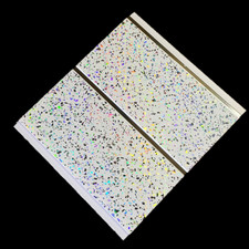 8 Platinum White Sparkle Chrome Bathroom PVC Cladding Ceiling Shower Wet Wall