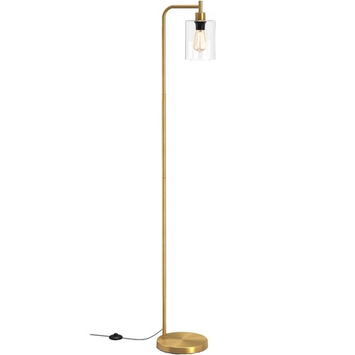 Golden industrial floor lamp - industrial,