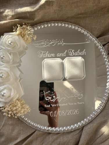 Luxury nikkah mirror - mirror, ring