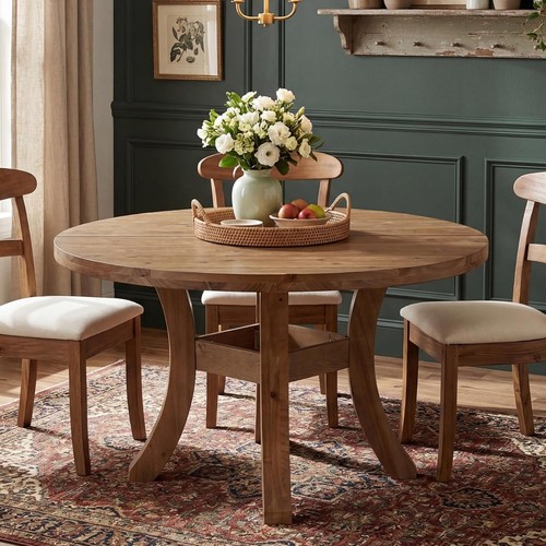 Round solid wood - solid, table
