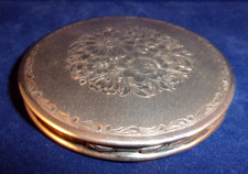 Vintage German Silver Metal Alapacca Hoka Powder Compact Mirror Vanity Case 