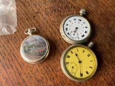 SMALL JOB LOT OF POCKET WATCHES - SPARES - REPAIRS train full hunter