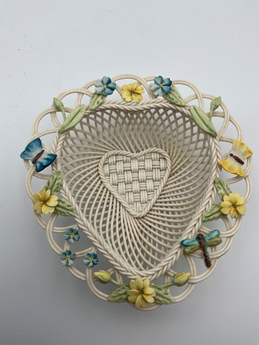 Belleek woven heart basket - belleek,