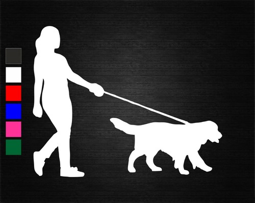 Dog walker woman vinyl decal - vinyl,